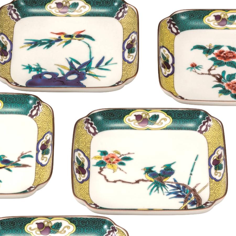 九谷焼 5号皿揃（角皿5枚セット）古九谷絵変りK9-171 : 北山堂 - 通販