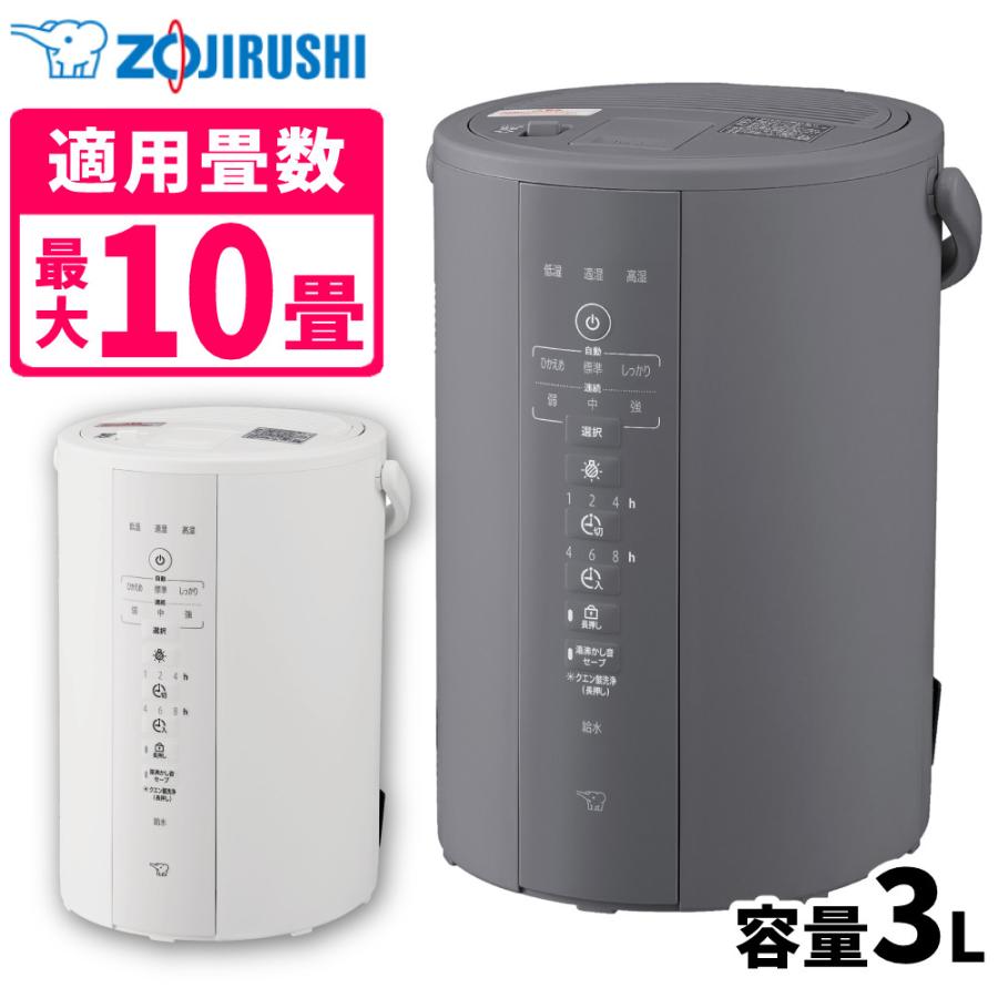 象印（ZOJIRUSHI） 加湿器 スチーム式加湿器 3.0L EE-DF35 グレー