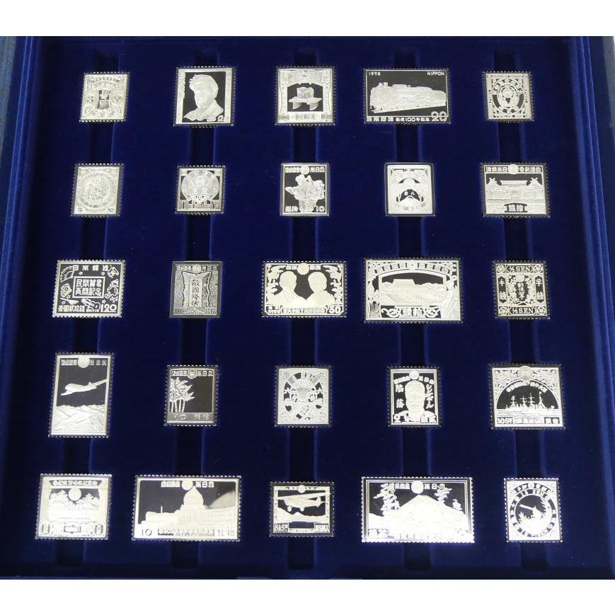 フランクリンミント 国際郵便局長協会発行 日本の偉大な切手 公式銀製