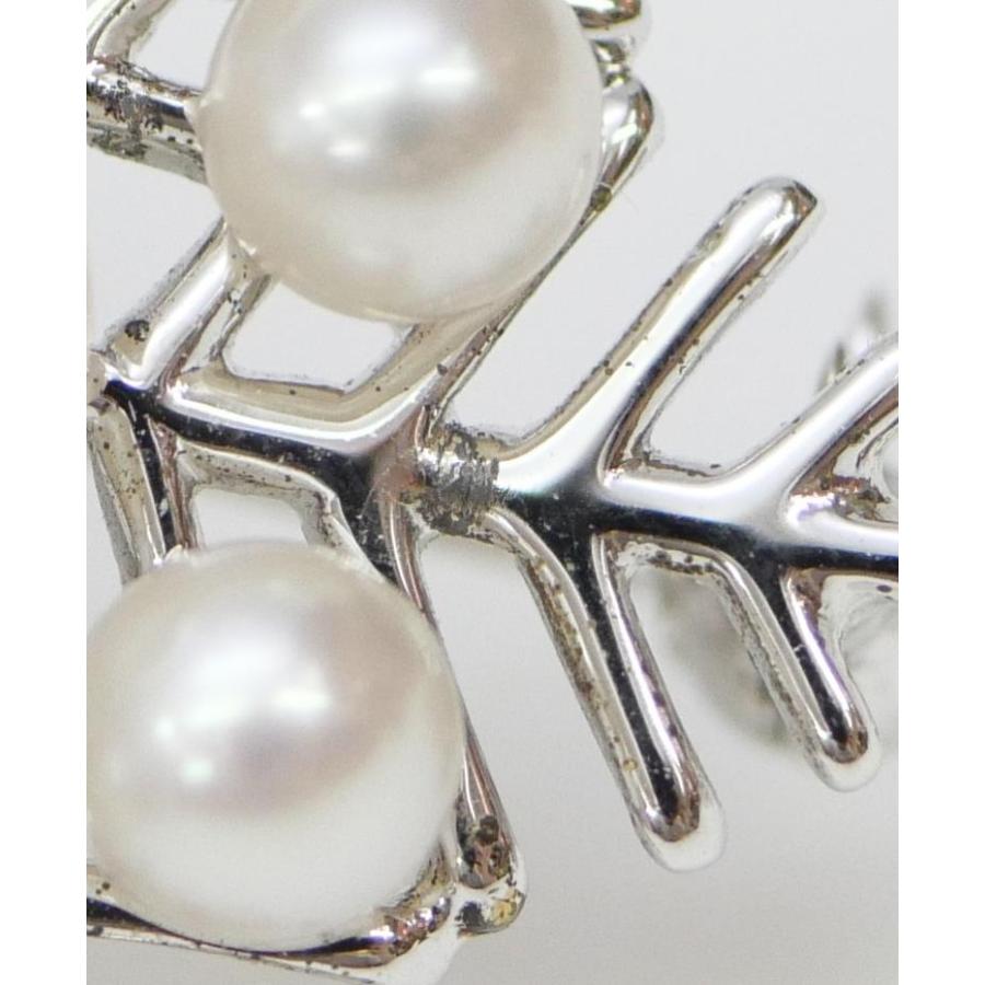 MIKIMOTO（ミキモト） パール ブローチ 雪の結晶 真珠/シルバー 【中古