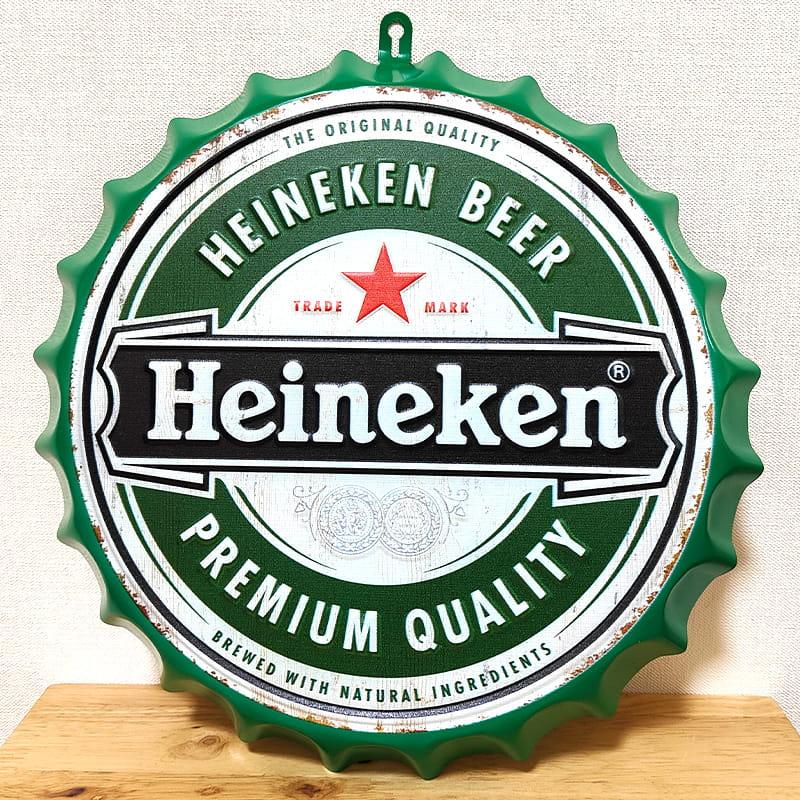 アメリカン レトロ ブリキ看板 Heineken ビール アンティーク 蓋