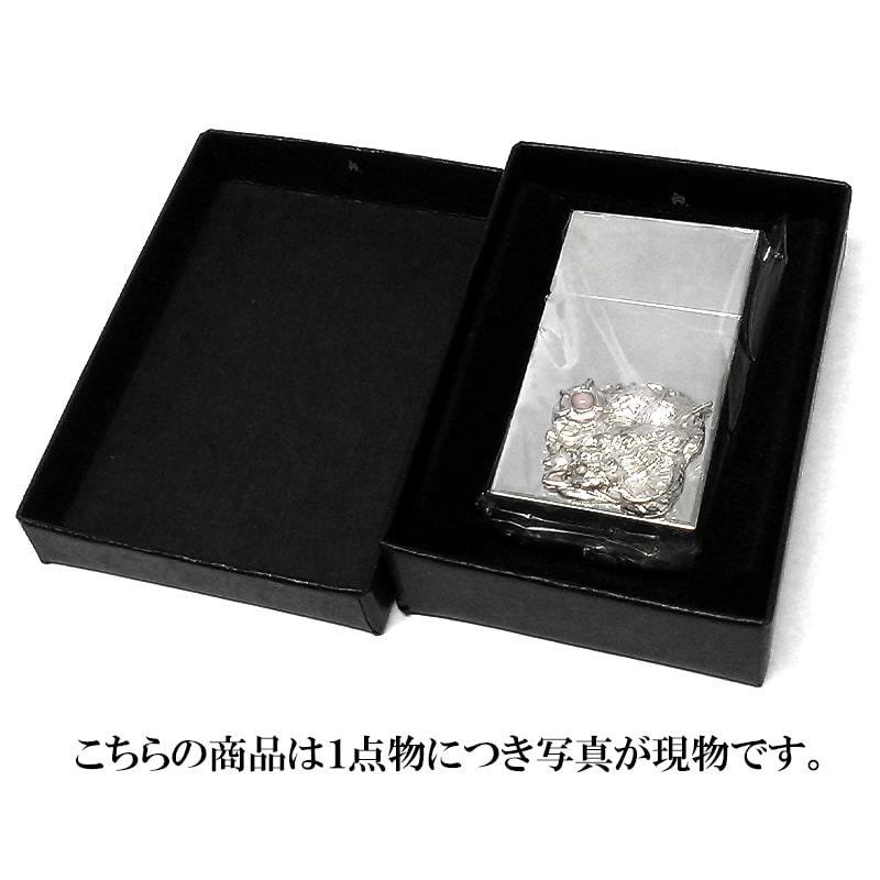 スターリングシルバー950 オイルライター スリム 一点物 ドラゴン 純銀