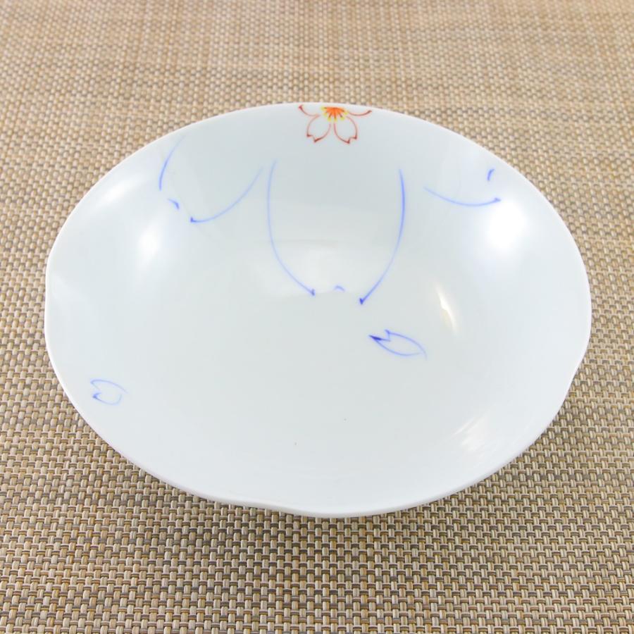肥前の器青赤花柄波型皿 大感謝祭対象】【波佐見焼】菊彫 瑠璃色 ルリ6