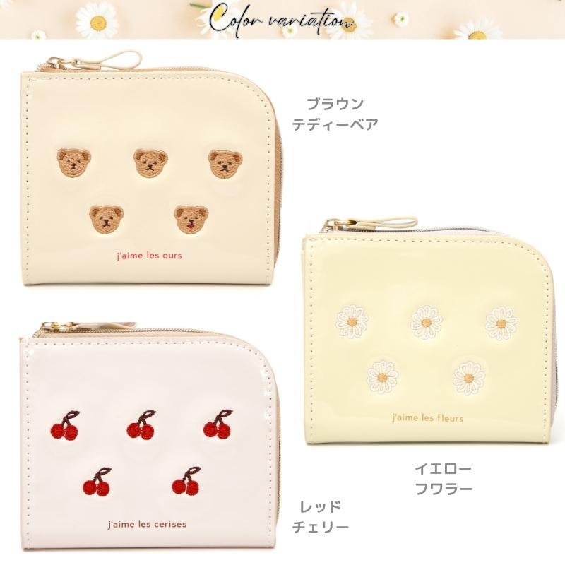Flowering（フラワーリング） L字型 ミニ 財布 ベア フワラー チェリー