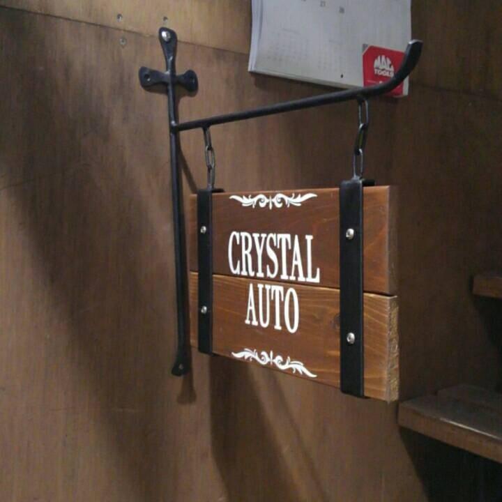 アイアン スイングサインプレート ミニ インダストリアルな木製看板