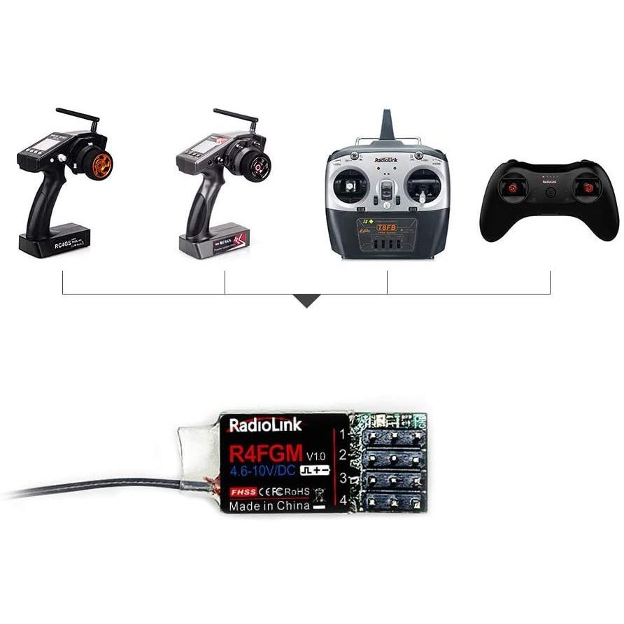Radiolink R4FGM 4CH RC ジャイロ内蔵 マイクロ受信機 2.4G Gyro HV