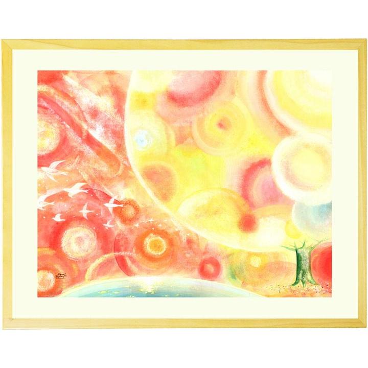 始日夕陽】抽象アクリル絵画 2点セット 絵画 インテリア ホテル 風水