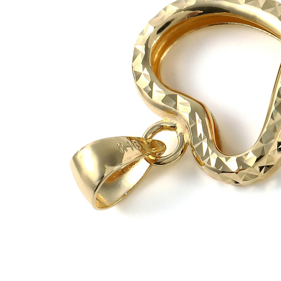 18金 オープンハート ペンダントトップ レディース チャーム ヘッド