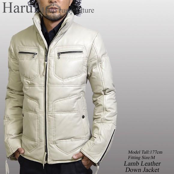 Haruf（ハルフ） レザーダウンジャケット レザージャケット メンズ 本