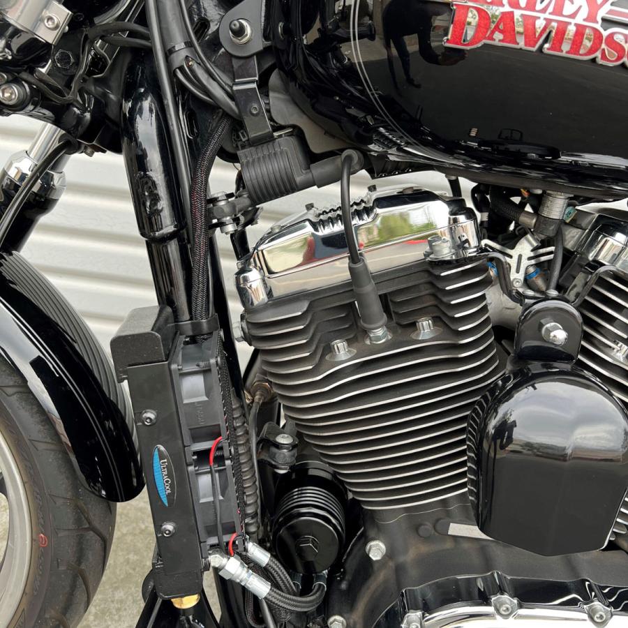 ハーレー XLスポーツスター ダウンチューブマウント・電動ファン付