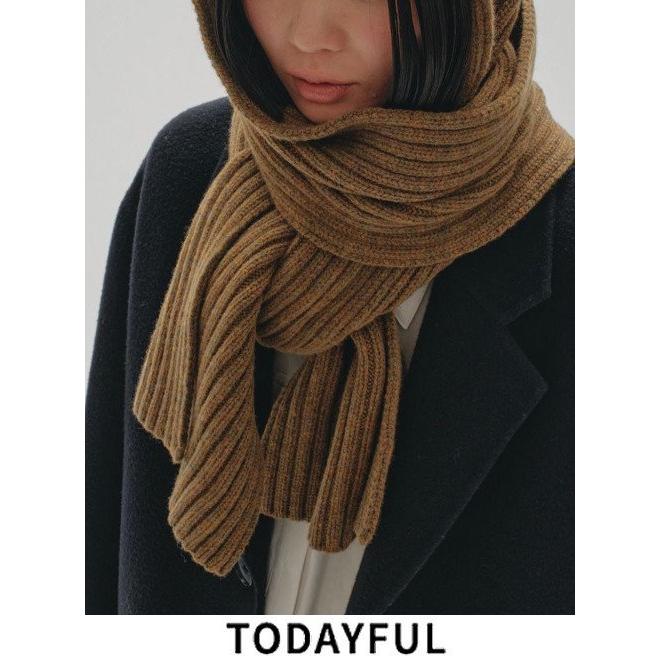 TODAYFUL トゥデイフル Rib Knit Muffler☆ 24秋冬.予約2 12421017
