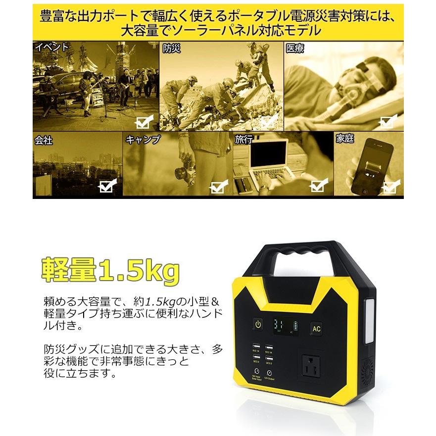 防災対策 ポータブル電源 車中泊グッズ 蓄電池 家庭用 40800mAh/150Wh