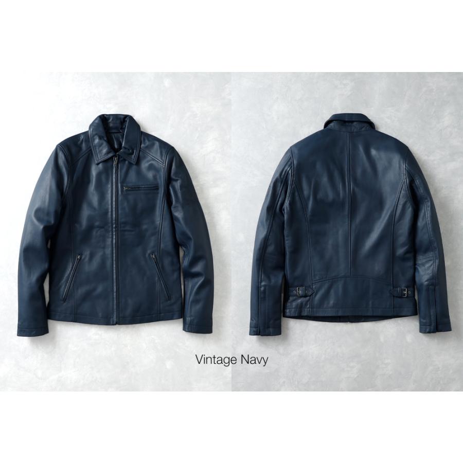 革ジャン メンズ ブランド 襟付き 羊革 本革 柔らかい ライダース