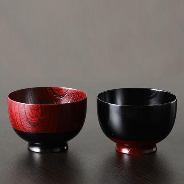 山田平安堂 睦椀 若松 朱 黒 ペア 漆塗り 蒔絵 山田平安堂 汁