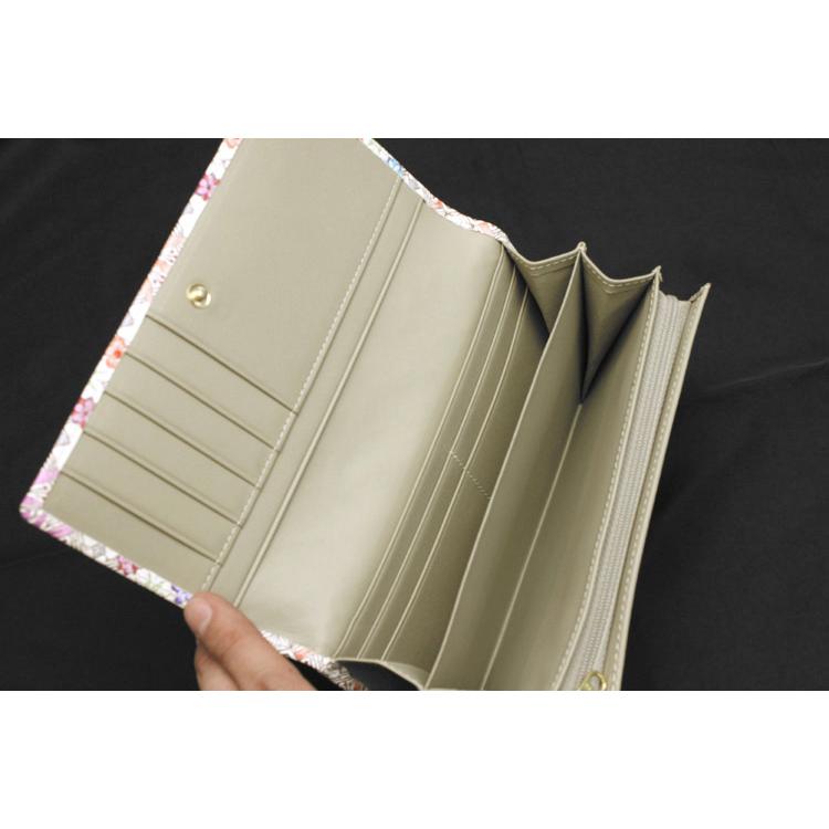 浅草文庫 財布 長財布 かぶせ お種銭付 花菱 はなびし 柄 江戸小紋