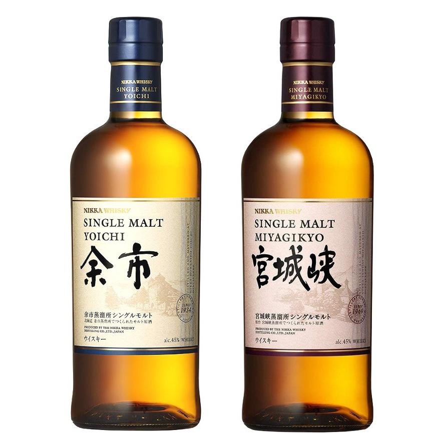 シングルモルトウイスキー 宮城峡 余市 セット計4本