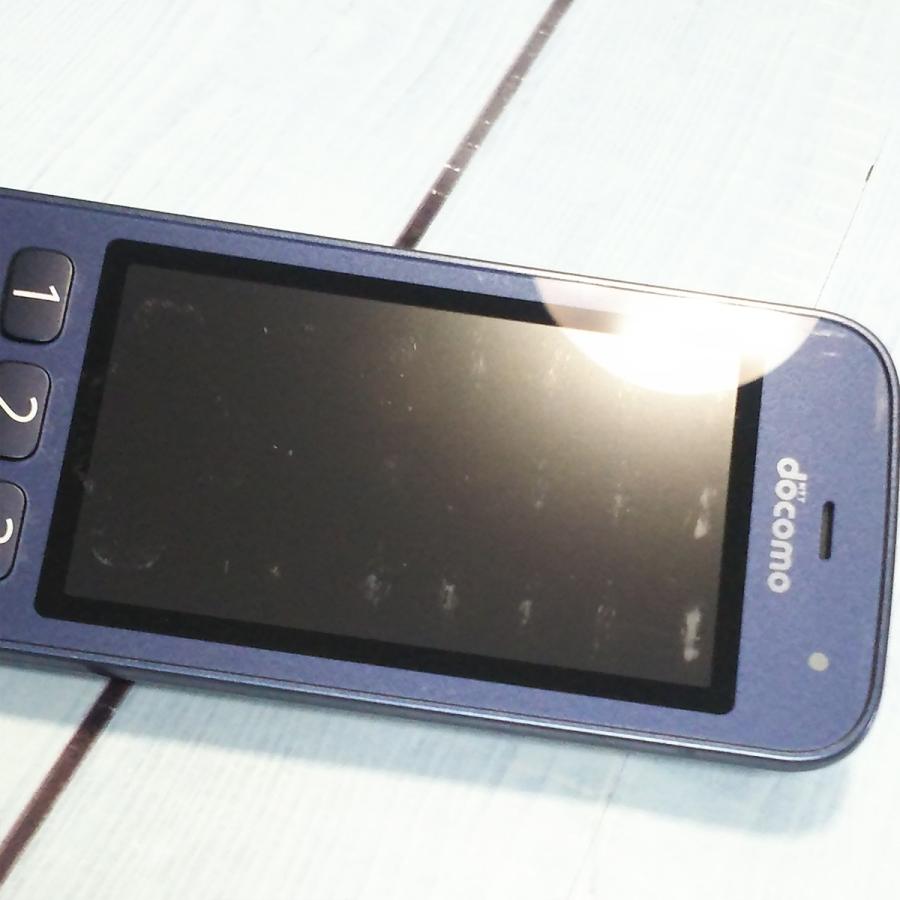 docomo 富士通 らくらくホン F-01M ネイビー 本体 白ロム SIMロック