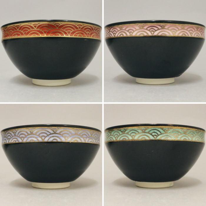 茶道 抹茶茶碗 数茶碗 天目形 色変り 青海波 5客組 田中香泉作 茶道具