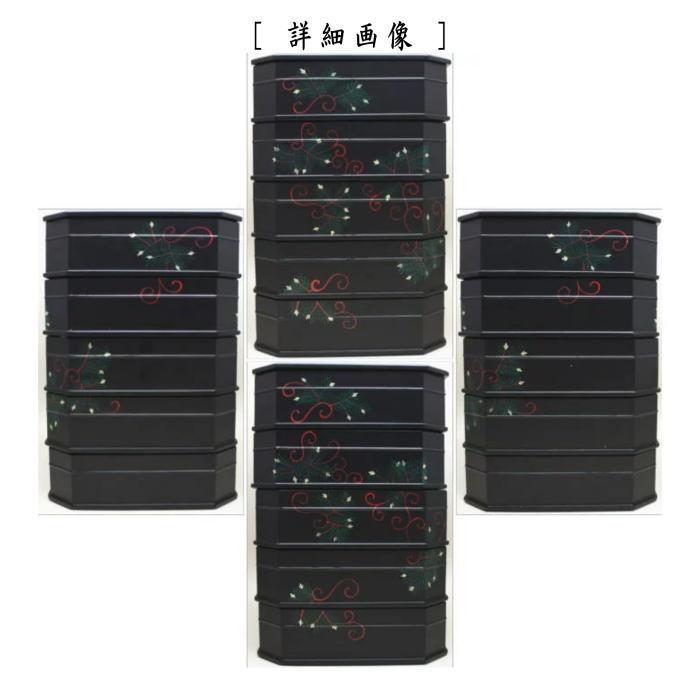 茶道具 菓子器 縁高 縁高重 一閑塗 五段 松唐草蒔絵 而妙斎好写 中村