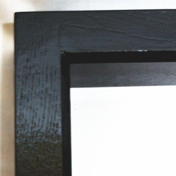 茶道具 炉縁 掻合塗り 黒 天然漆塗り 利休炉 柿合わせ 柿合せ 柿合