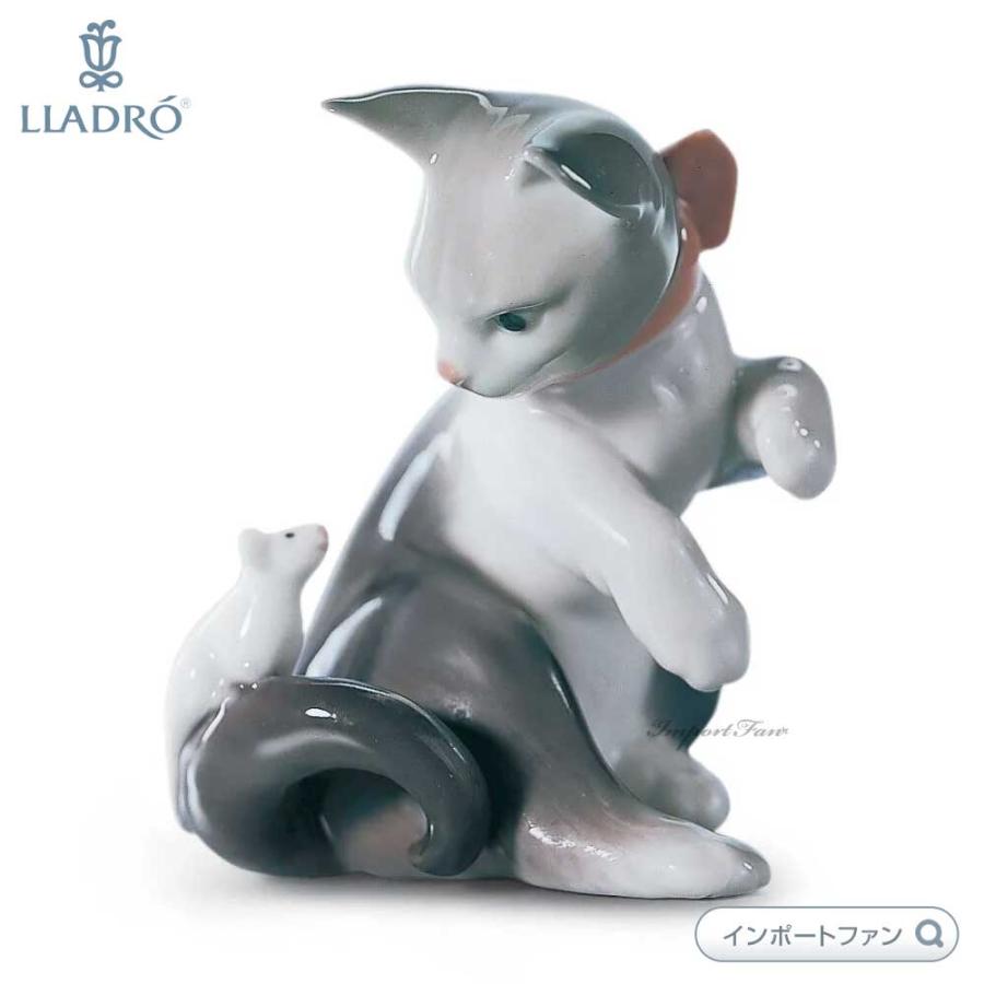 LLADRO（リヤドロ） 驚いた仔猫ちゃん ネコ ネズミ 置物 01005236