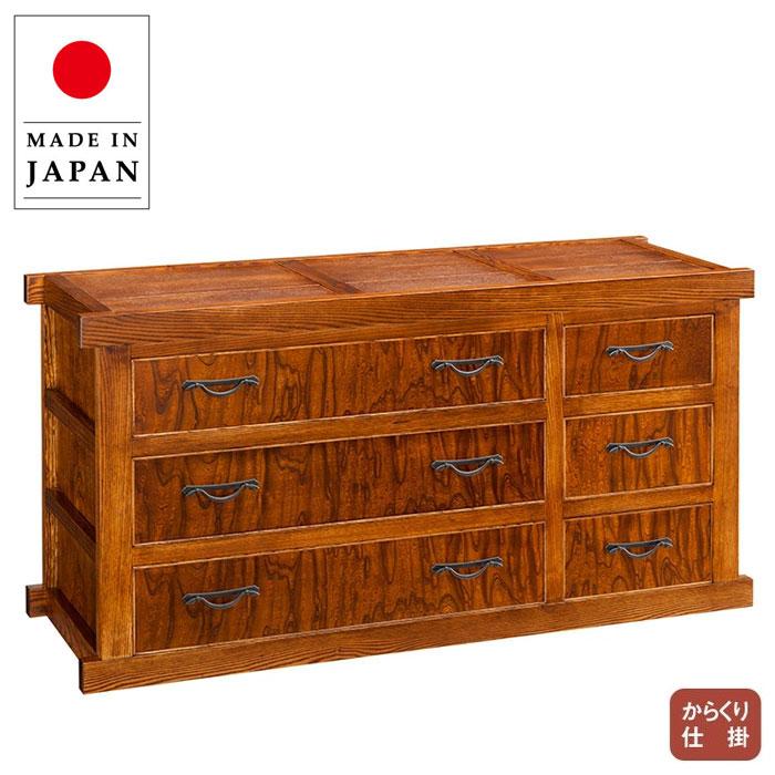 からくりタンス 和風 からくり箪笥 木製 からくりダンス 無垢 からくり