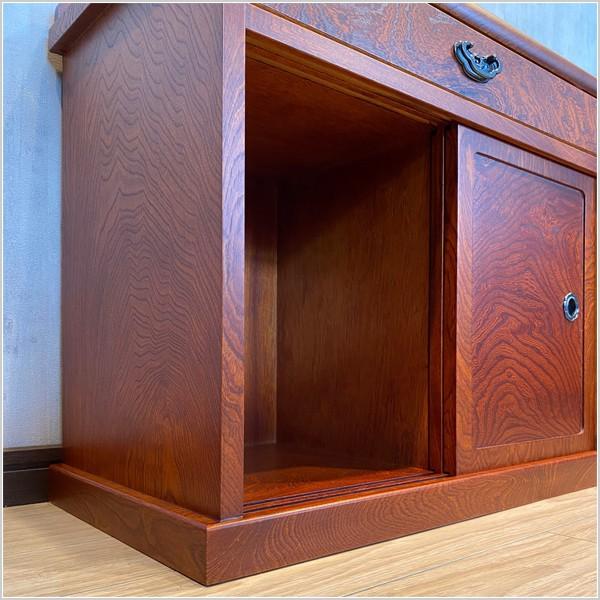 昭和レトロ】天然木 屋久杉 木製電話台・ファックス台 昭和レトロ