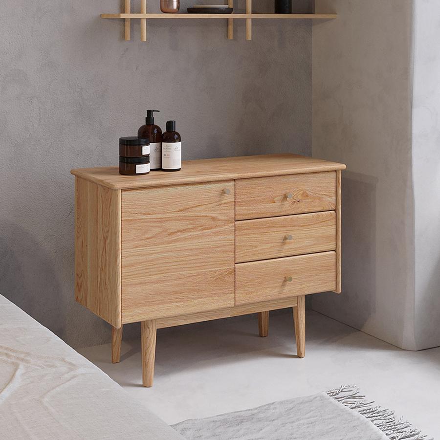 サイドボード キャビネット オーク 幅100cm 収納 北欧 木製 モダン