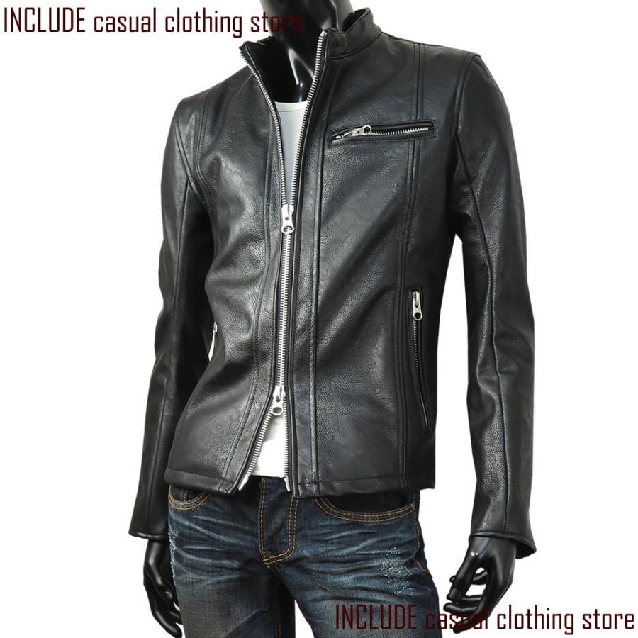 最終価格！細身 ライダースジャケット シングル メンズ 革ジャン 送料