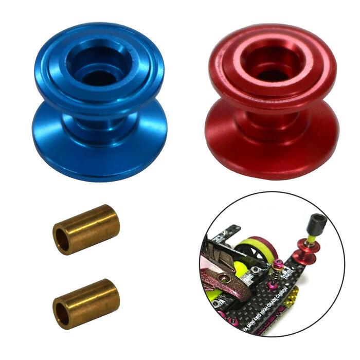 ブルー ミニ四駆 2段 アルミ ローラー 2個 セット 13-12mm カラー全2色