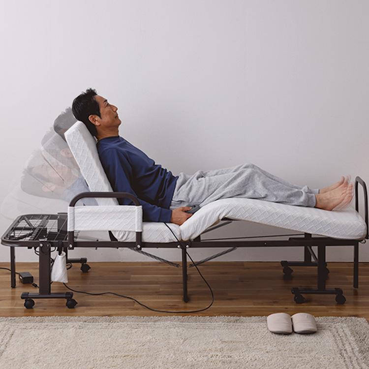 リクライニングベッド ウレタン入り折りたたみ 組立不要 d3563 完成品