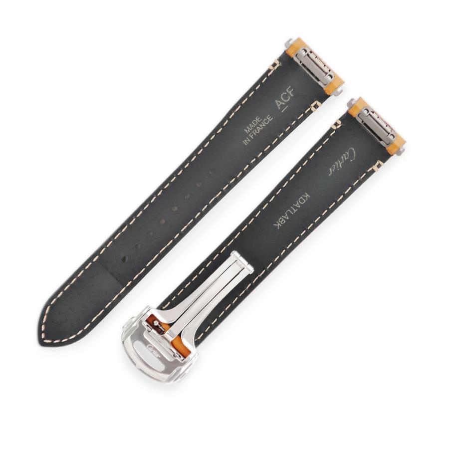 カルティエ レザーベルト カーフ型押し 18ミリ (A183) カルティエ