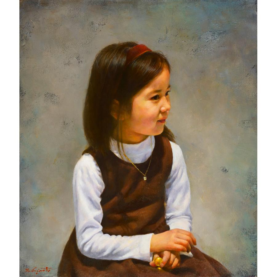 杉本雅士 「春の庭」 油彩F10号 額付き : 一枚の繪Yahoo!店 - 通販