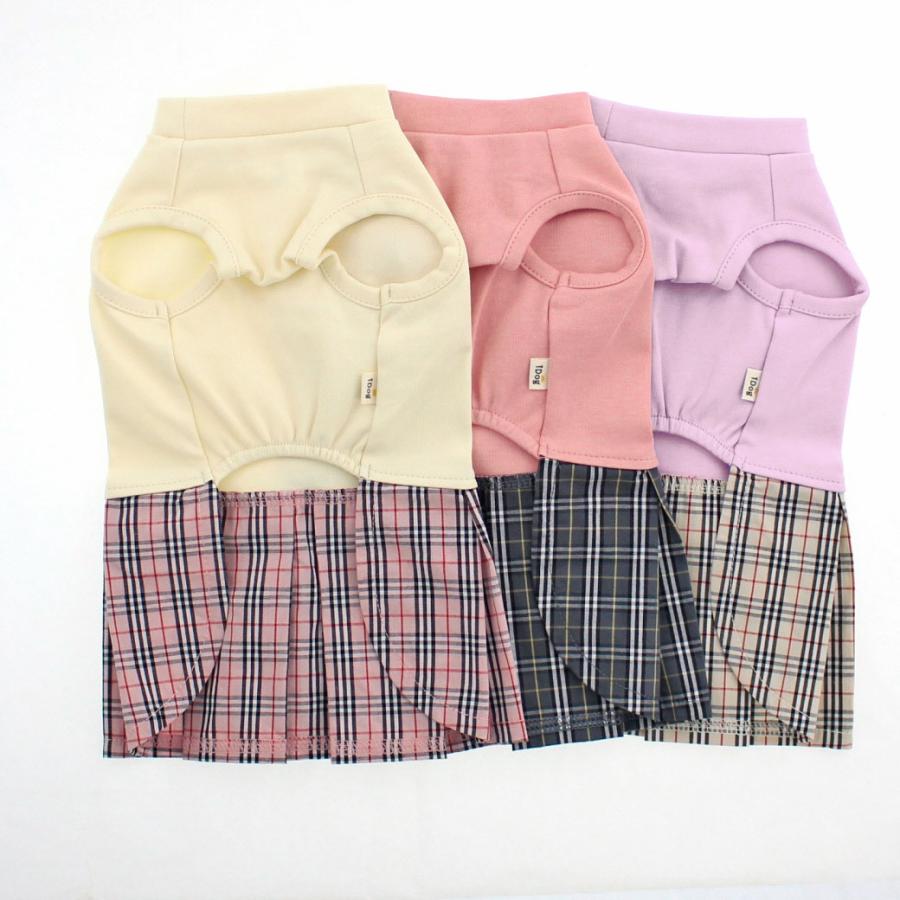 iDog ワンダフルセール 41%OFF 犬 服 切替ボックスプリーツワンピ アイ