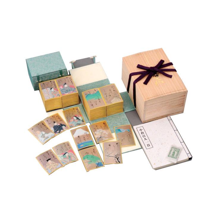 大石天狗堂 百人一首 金箔紙手貼り 光琳かるた 桐箱入り 寛政12年