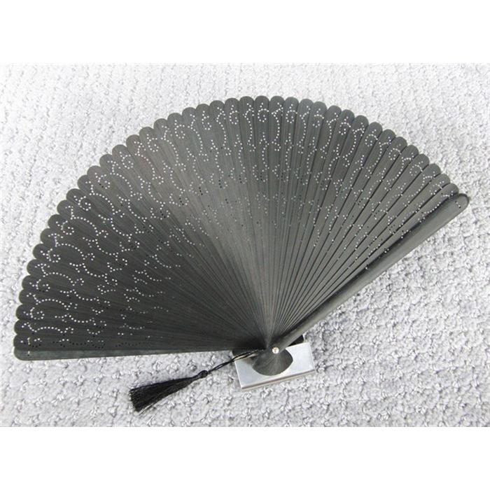 名入れギフト 扇子 全竹 総竹扇子 和風扇子 透かし彫り ブラック 送料