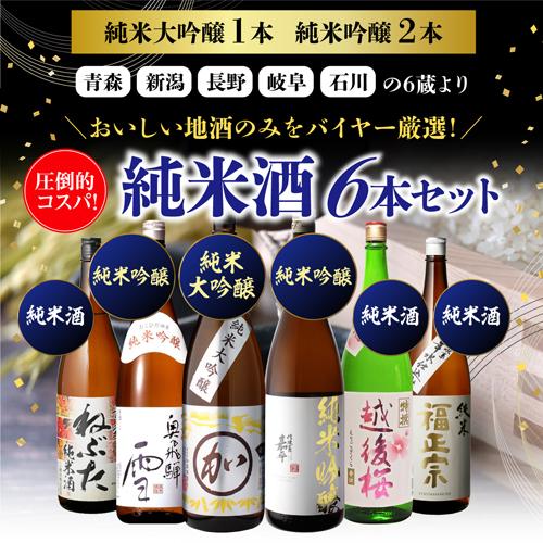 日本酒飲み比べセット 送料無料 日本酒セット6本 純米大吟醸1本 純米