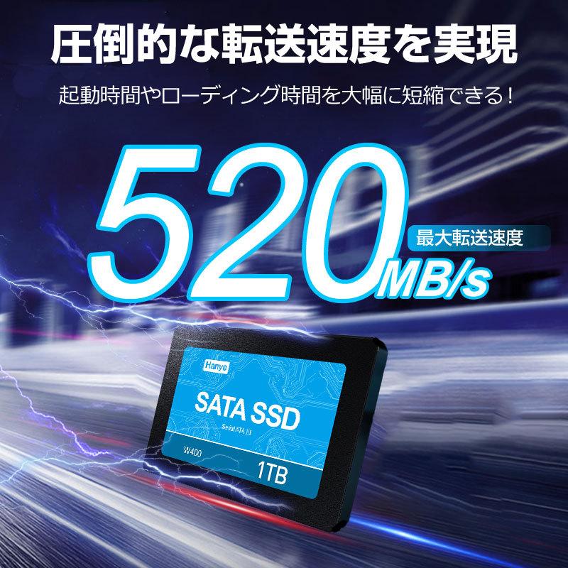 Hanye Hanye製 SSD 1TB 内蔵 2.5インチ 7mm SATAIII 6Gb/s R:520MB/s