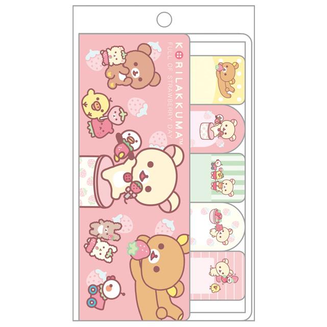 リラックマ インデックス付箋メモ コリラックマのいちごないちにち