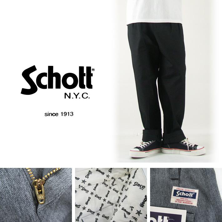 AVIREX（アヴィレックス） Schott ショット 2タック ワイドパンツ TC