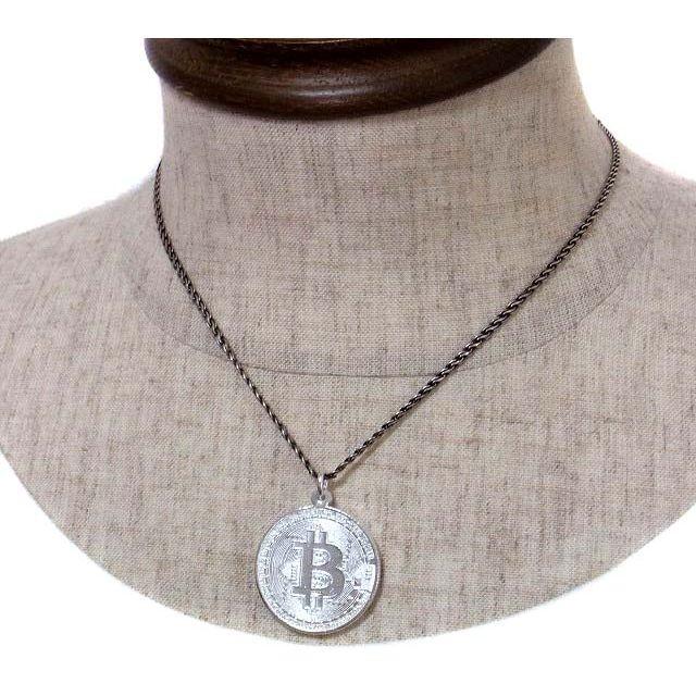 シルバー925製 暗号通貨 仮想通貨 ビットコイン イメージモチーフ