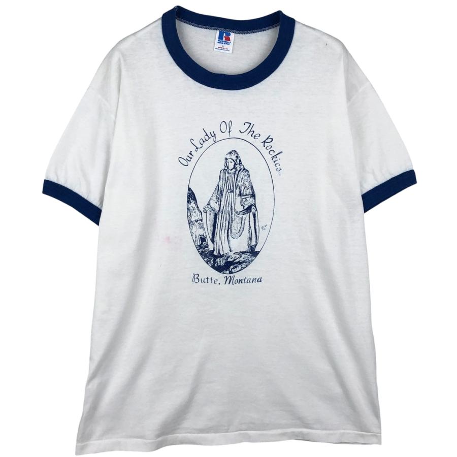 古着 80~90年代 ラッセル Russell リンガーTシャツ USA製 メンズL相当