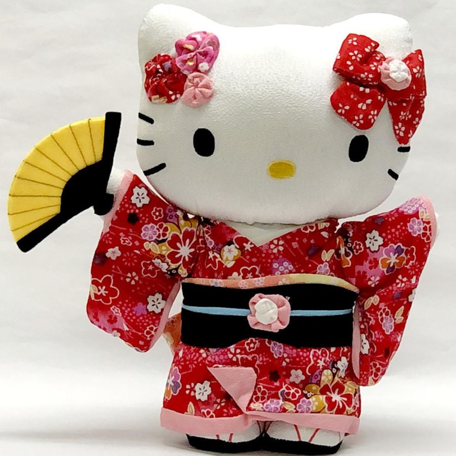 キティ ぬいぐるみ 人形 キティちゃん 赤い着物 Lサイズ : 日本の
