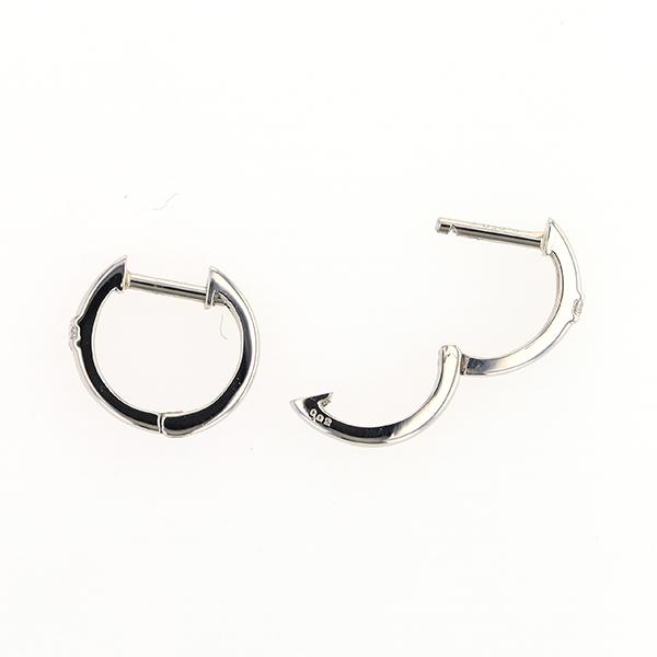 ジュエリーフィガロ プラチナ ダイヤモンド フープ ピアス 中折れ式