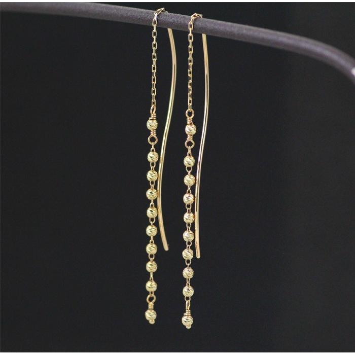 18金ピアス k18 18k レディース 揺れるピアス シンプル アメリカン