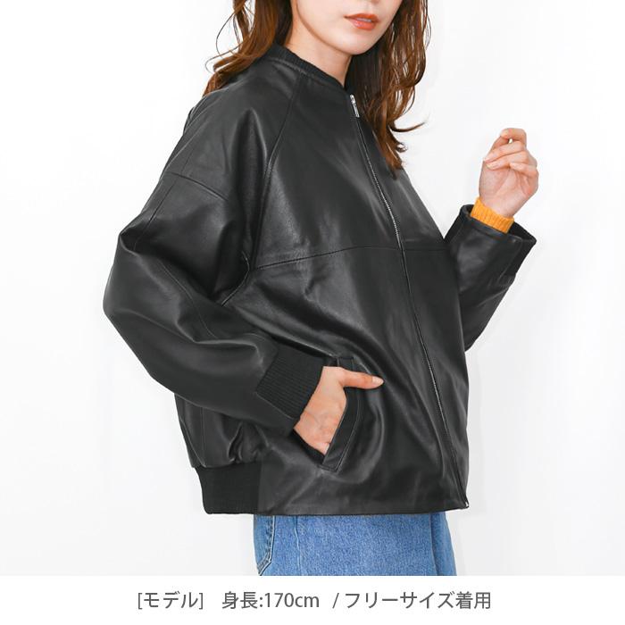 レザージャケット ブルゾン MA-1 革ジャン レディース 本革 羊革