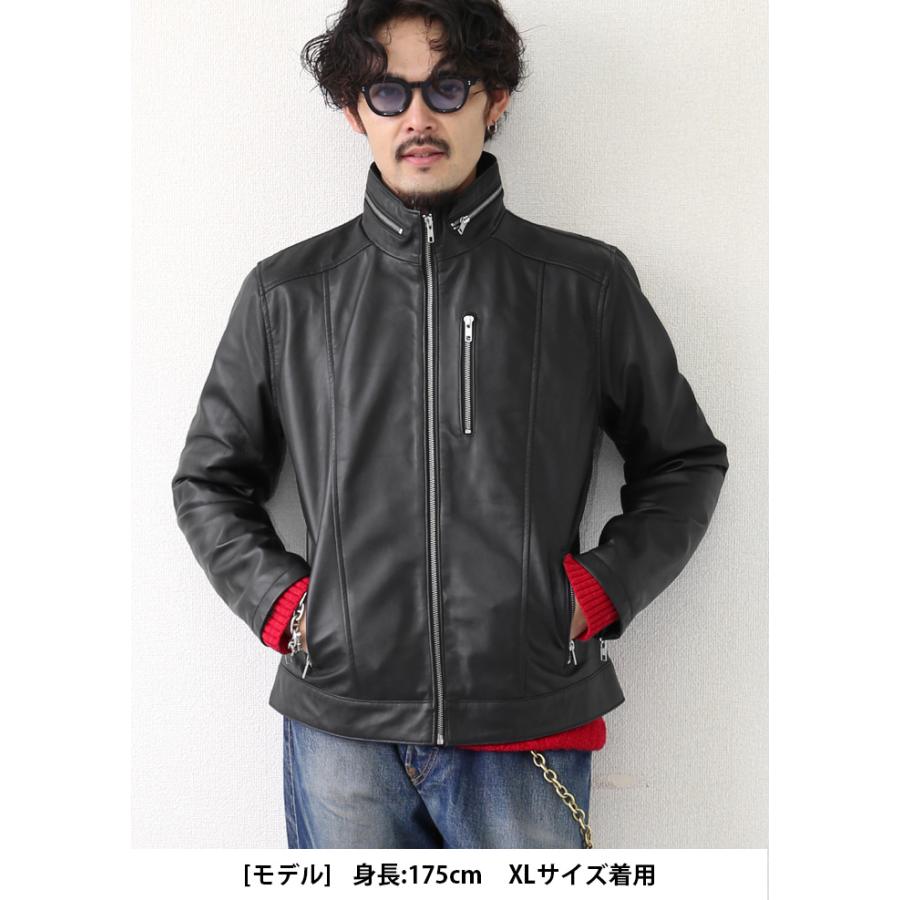 レザージャケット M65 スタンドカラー ハイカラー 革ジャン メンズ 本