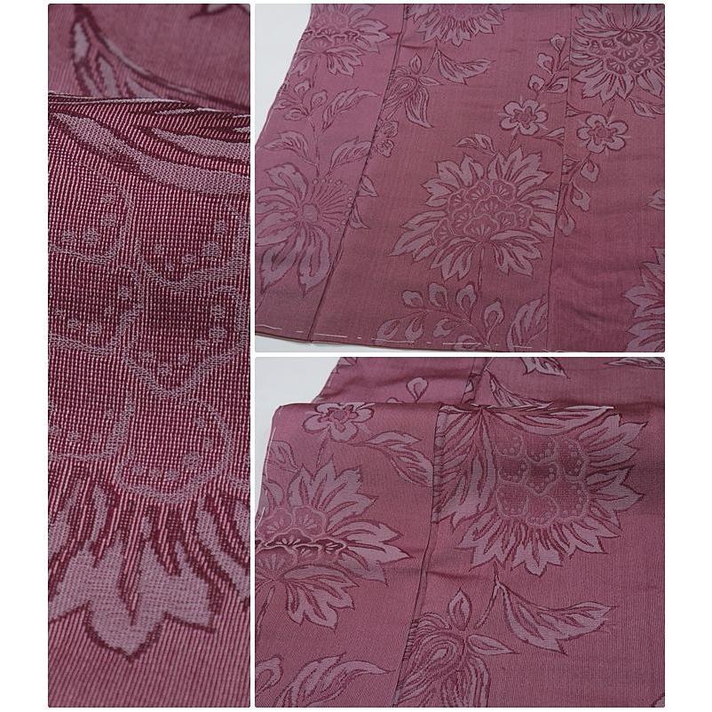 新古品 リサイクル着物 お召し着物 リユース 色無地袷 朱 身丈153cm 裄