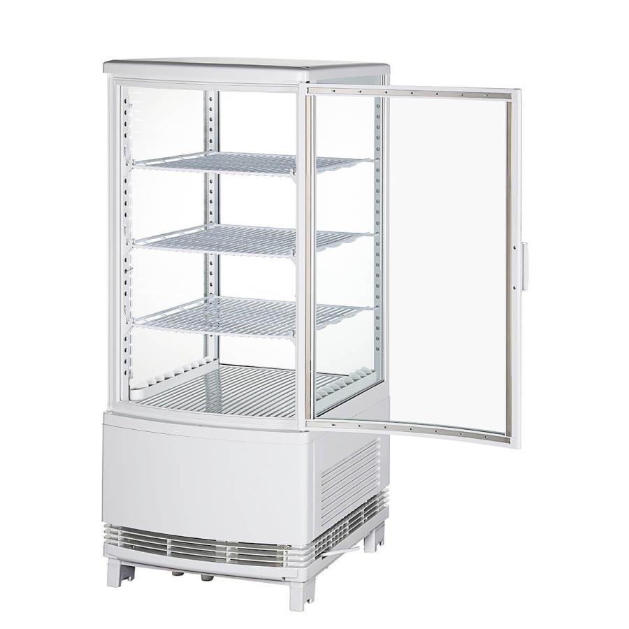 2月目玉商品！】 80L 白 冷蔵ショーケース ガラス扉曲面 ウツクシイ