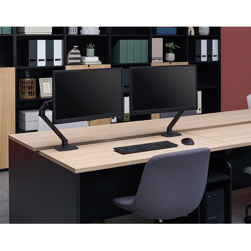 2台セット】エルゴトロン MXV デスクモニターアーム マットブラック